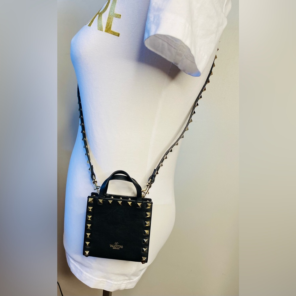 Valentino Garavani Black Mini Bag with Gold Studs - Picture 16 of 16